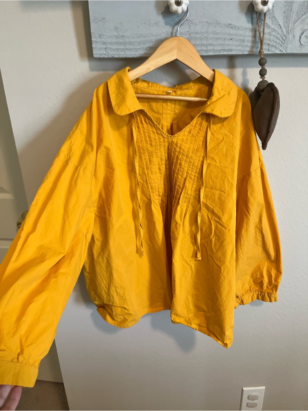 Golden Yellow Long Sleeve Peasant Blouse